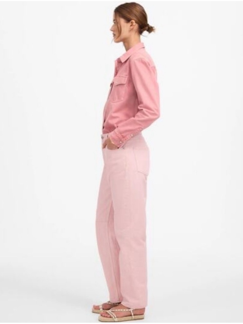 Women’s Madewell Darted Barrel-Leg Pink Jeans - Picture 2 of 5